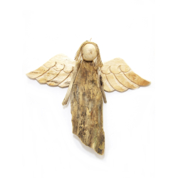 Anioł Hand Made z surowego drewna wiszący 35x40cm